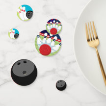 Boules de bowling et poubelles de bowling