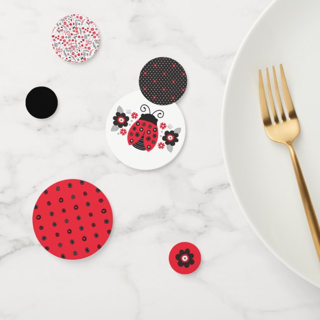 Confettis Bouton rouge mignon (Groupe)