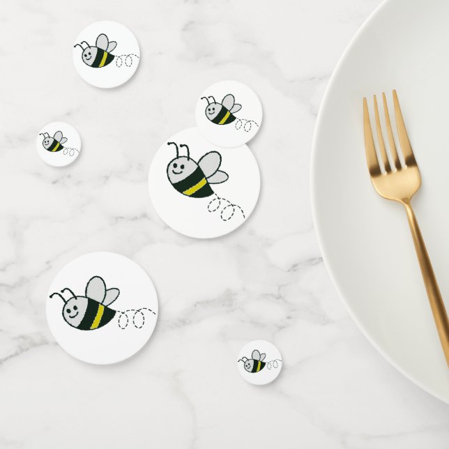 Confettis Broderie Imprimer Baby shower d'abeille mignonne (Groupe)