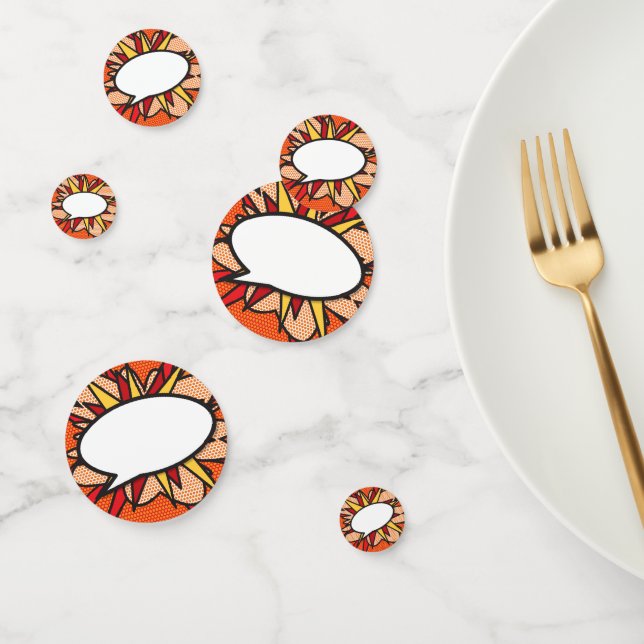 Confettis Bulle de texte de bande dessinée rétro amusante (Groupe)