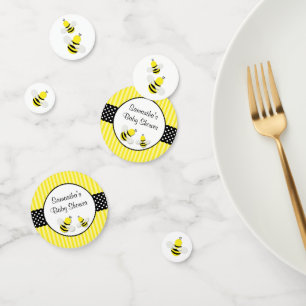 Confettis Bumble Bee rayé Baby shower Pois