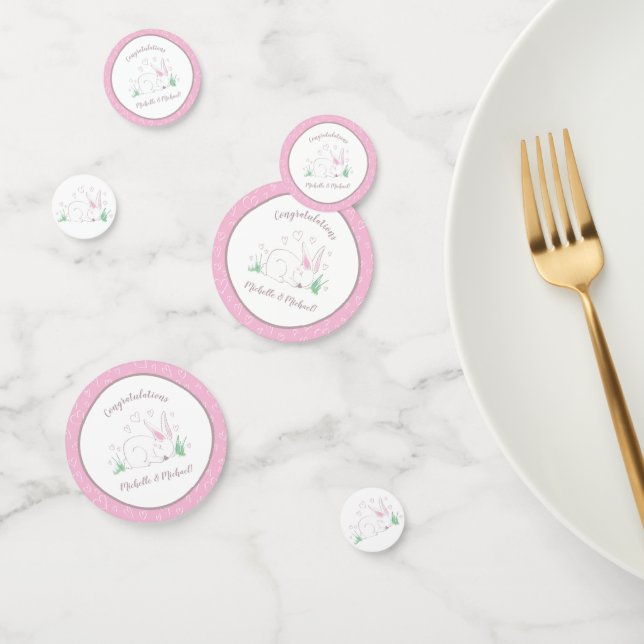 Confettis Bunny Baby shower Spring Rose Girl (Groupe)