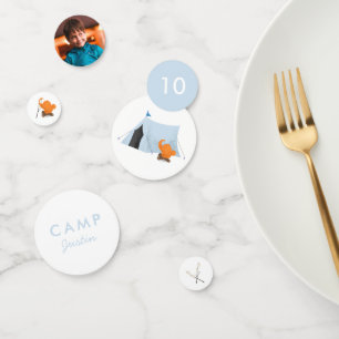 Confettis Camping Anniversaire Fête Bleue Tente Photo