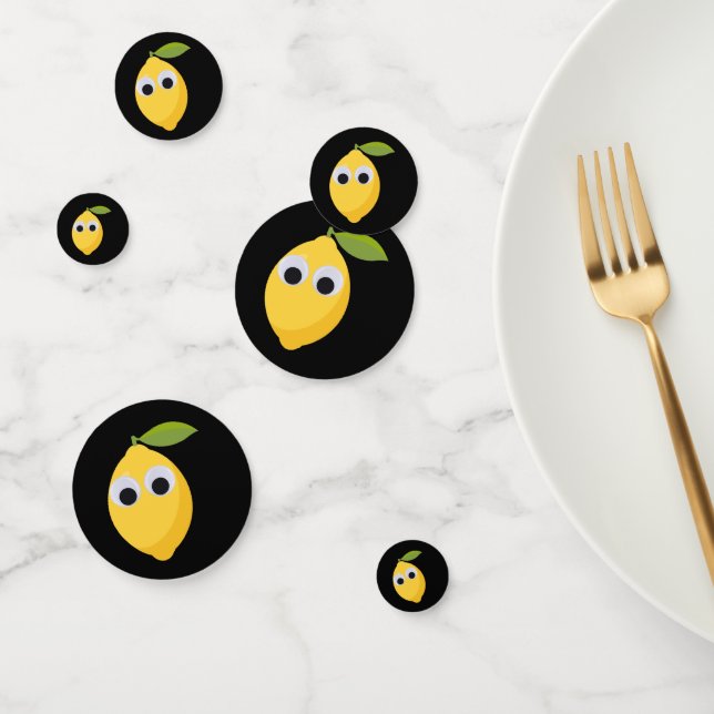 Confettis Caractère citron mignon avec yeux googly (Groupe)