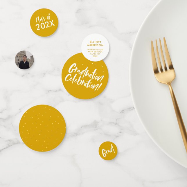 Confettis Célébration de diplôme jaune doré (Groupe)