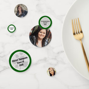 Confettis Célébration de l'obtention du diplôme vert et blan