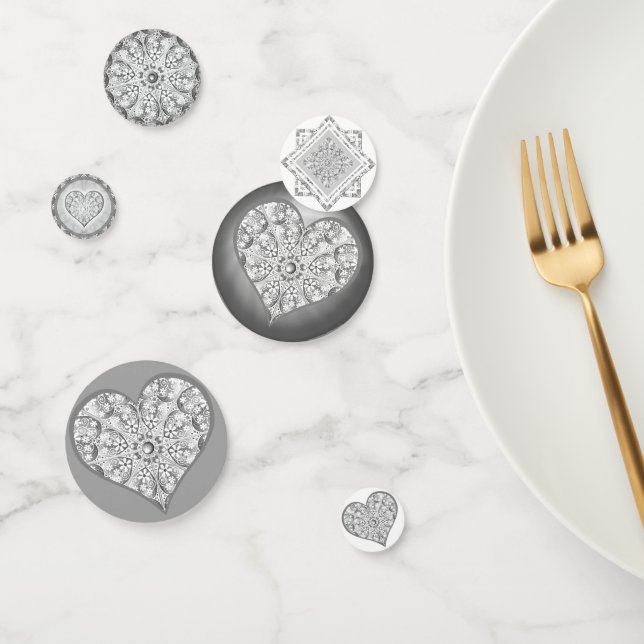 Confettis Céramique gris dentelle (Groupe)