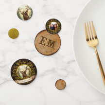 Cerf de Noël rustique vintage Photo Monogramme dor