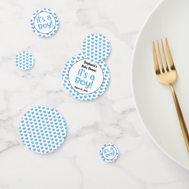 Confettis C'est un garçon amusant Blue Hearts Baby shower pe (Groupe)