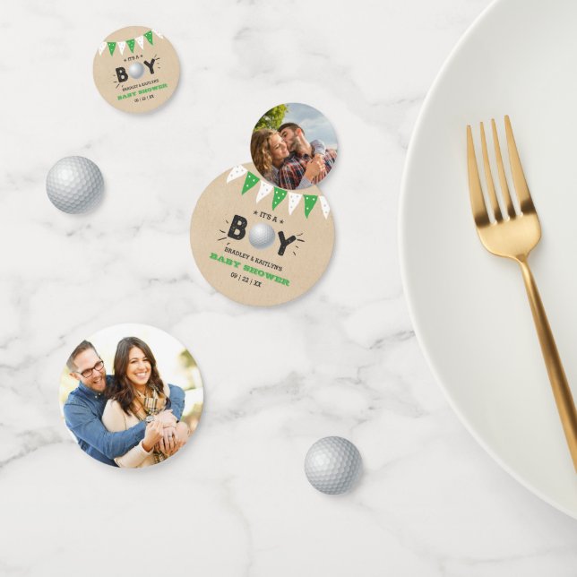 Confettis C'est un garçon ! Golf Thème Co-ed Baby shower Pho (Groupe)