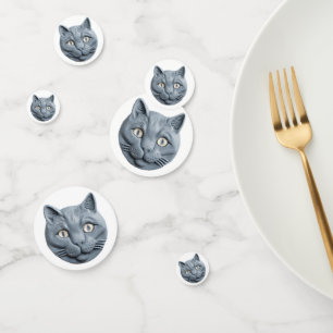 Confettis Chat bleu russe
