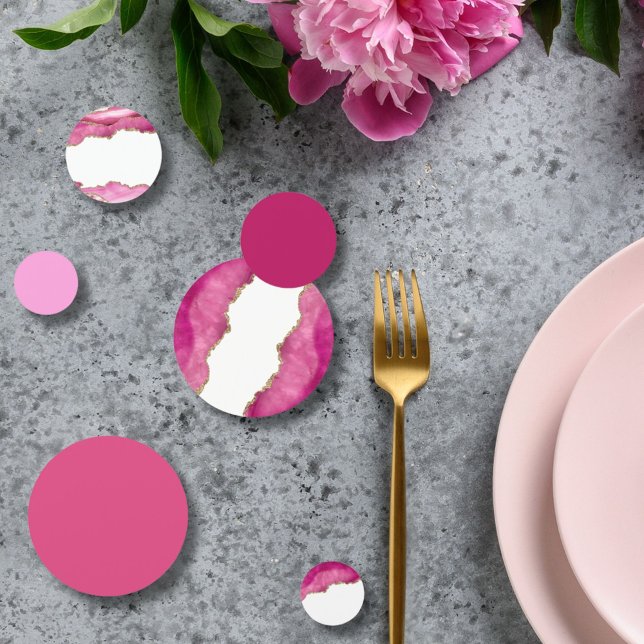 Confettis Chic Or & Rose Agate Pierre Décoration de Table de (Créateur téléchargé)