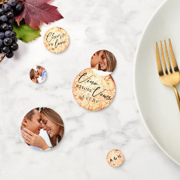 Confettis Chic Vino Avant Voeux Bouchon de Vin Photo Initial