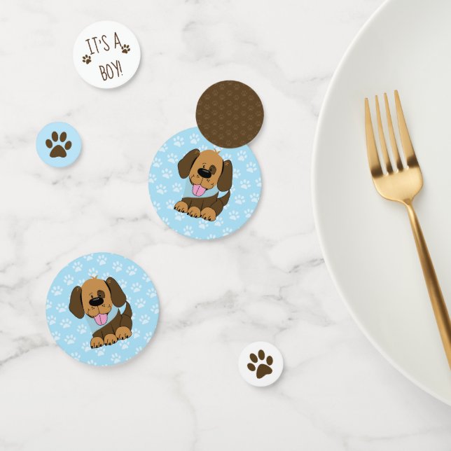 Confettis Chien Chien Brown C'est un Baby shower Garçon (Groupe)
