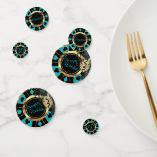 Confettis Chip de Poker Birday Casino - Turquoise