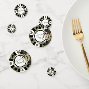 Confettis Chip de Poker de Casino Anniversaire - Vert