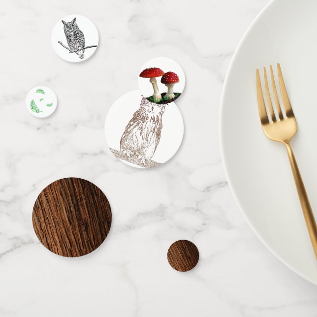 Confettis Chouette et forêt (Groupe)