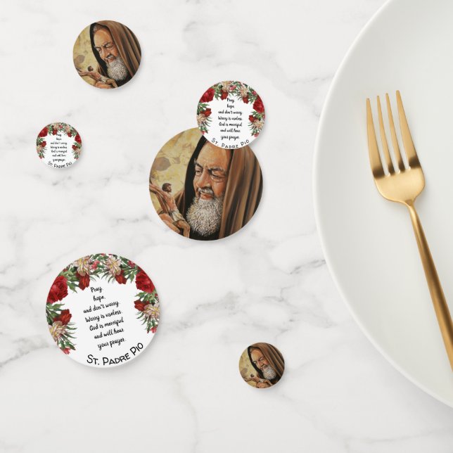 Confettis Citation de St. Padre Pio Priez l'espoir Ne vous i (Groupe)