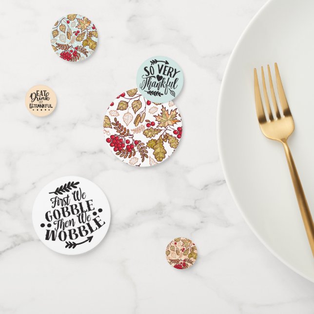 Confettis Citations d'action de grâces modernes Feuilles d'a (Groupe)