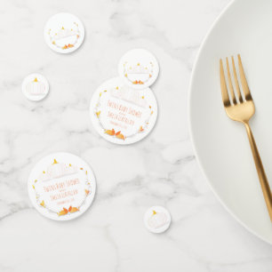 Confettis Citrouille blanc Jumeaux d'automne Baby shower Con