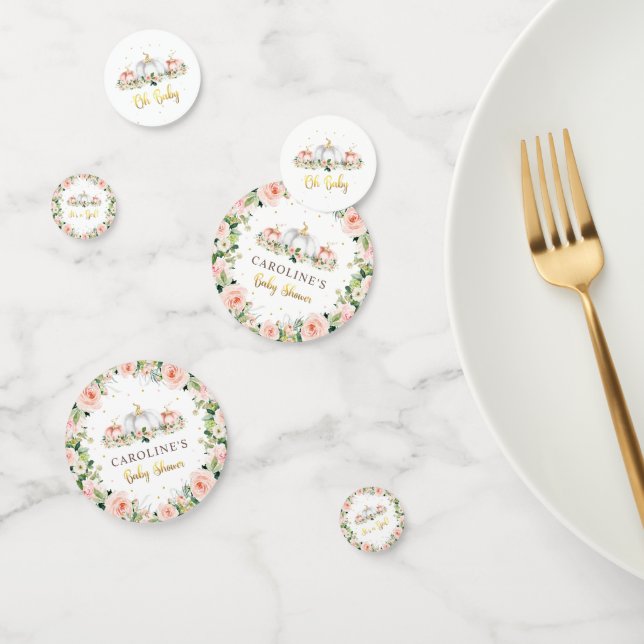 Confettis Citrouille Blush Pink Et Gold Baby shower Party (Groupe)