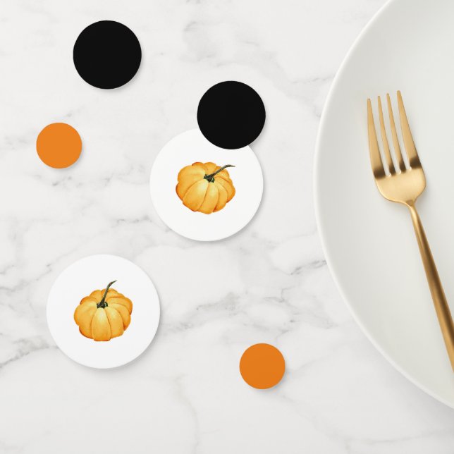 Confettis Citrouille noir et orange (Groupe)