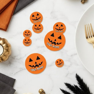 Confettis Citrouille orange personnalisée Halloween Votre no