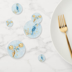 Confettis Coastal Chic   Corail bleu et or
