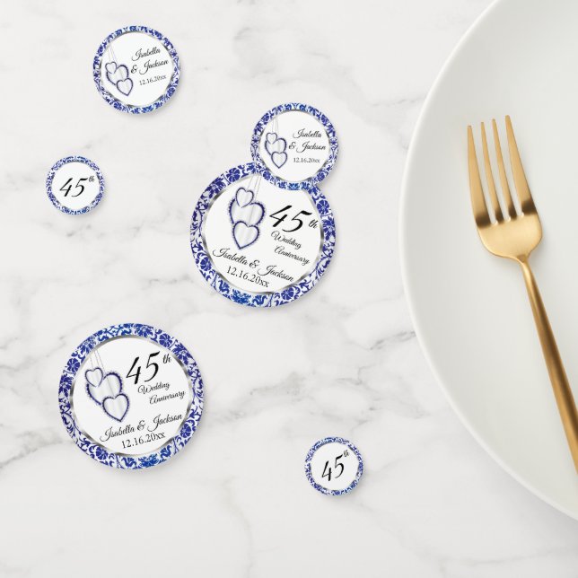 Confettis Coeur du 45e anniversaire du Mariage (Groupe)