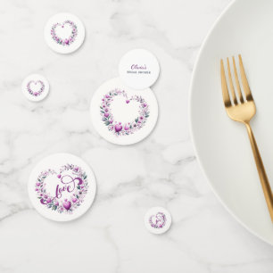 Confettis Cœur Floral Rose Baby Shower Mariage