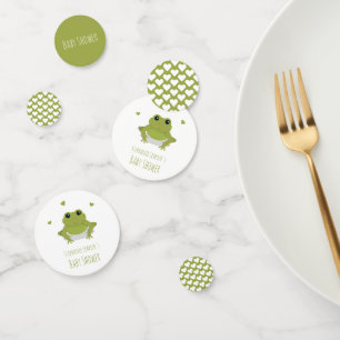 Confettis Coeurs de grenouille verte Nom Baby shower