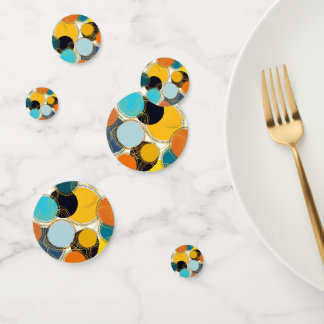 Confettis Coloré 80s Retro Abstrait Party en forme de pièce