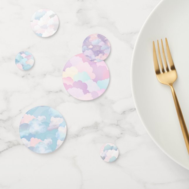 Confettis Coton Candy Pastel Nuages (Groupe)