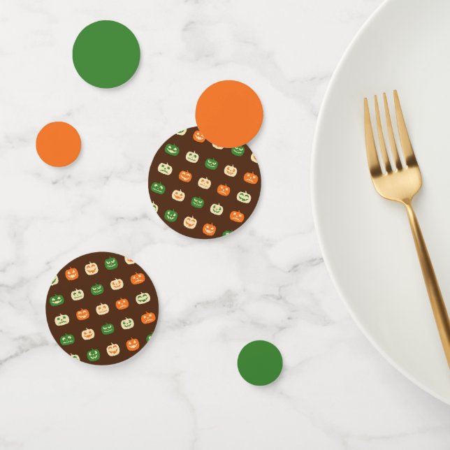 Confettis Couleurs d'automne Motif Citrouille Halloween (Groupe)