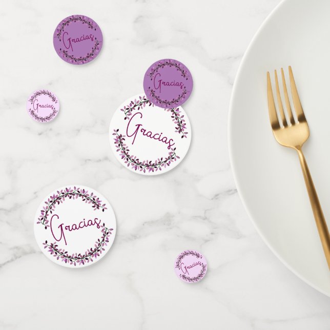 Confettis Couronne de feuilles violettes chic de typographie (Groupe)