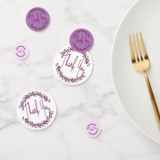 Confettis Couronne de feuilles violettes Chic Typography Mer (Groupe)