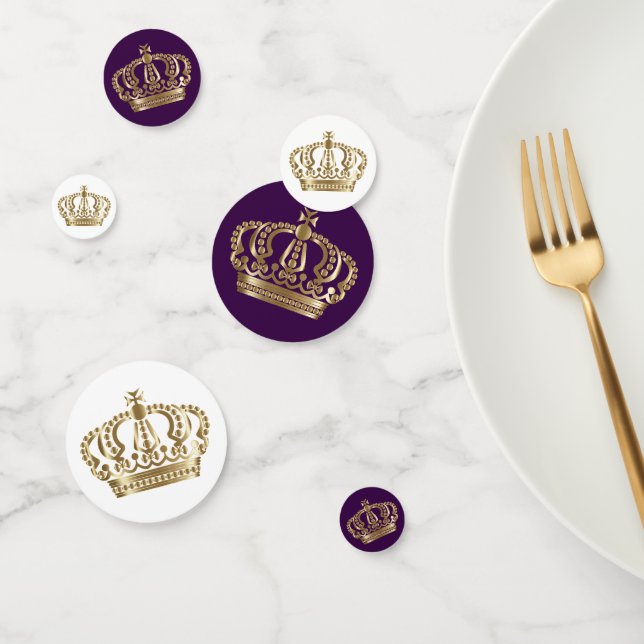 Confettis Couronne royale d'or pourpre (Groupe)