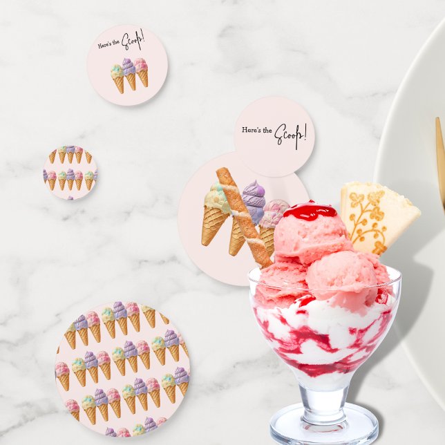 Confettis Crème glacée douce été ici Baby shower Scoop (Créateur téléchargé)
