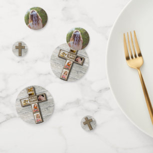 Confettis Croix Rustique Bois Première Sainte Communion Phot