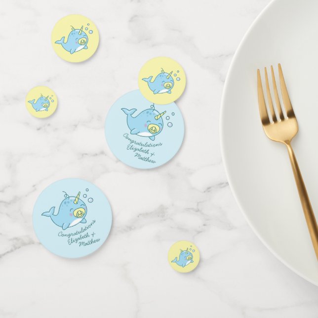 Confettis Cute Narwhal Baby shower Kawaii (Groupe)