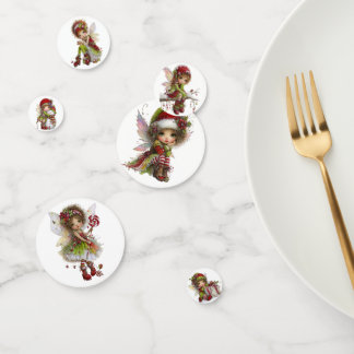 CONFETTIS CUTE RED AND GREEN HOLIDAY CHRISTMAS FAIRY GIRL