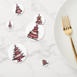 CONFETTIS CUTE RED AND PINK HOLIDAY CHRISTMAS TREES