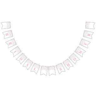 Confettis d'argent de rose de bannière de Fête de