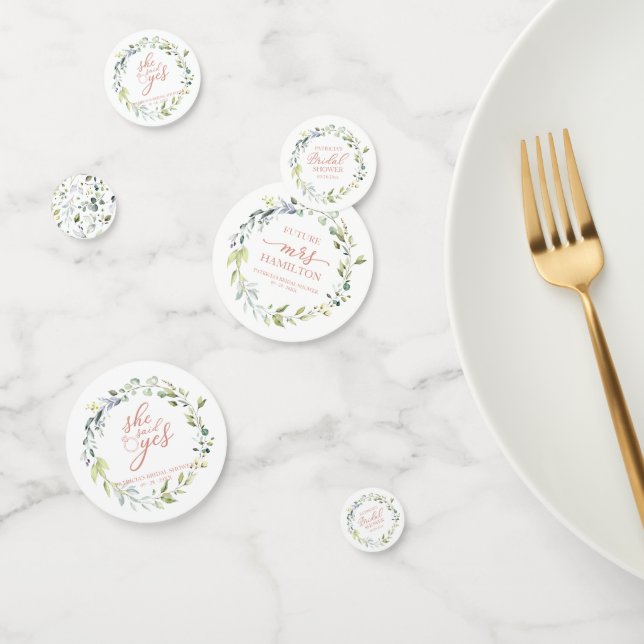 Confettis de Baby Shower de mariage avec eucalyptu (Groupe)