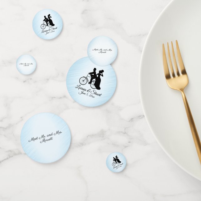 Confettis de mariage bleus personnalisés pour vélo (Groupe)