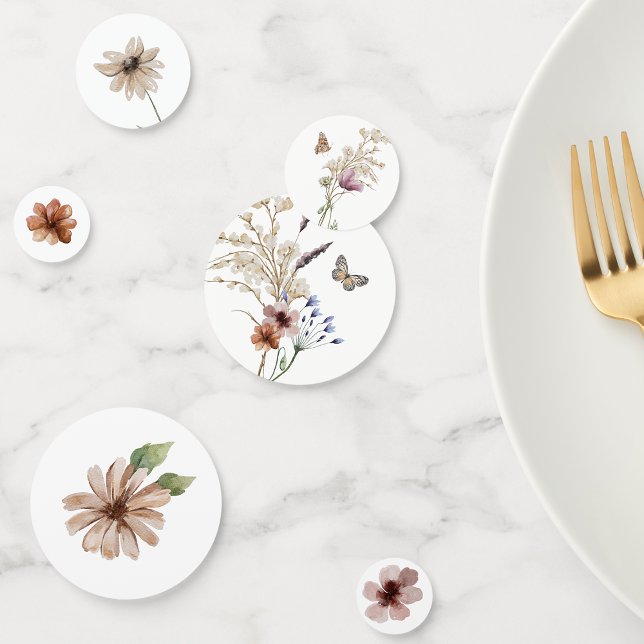 Confettis de Mariage Bohème (Boho Watercolor Wildflower Wedding Confetti by Painted Paperie
)