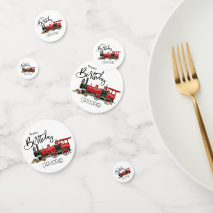 Confettis de table d'anniversaire de train vintage