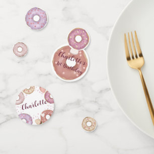 Confettis de table d'anniversaire pour gâteau donu