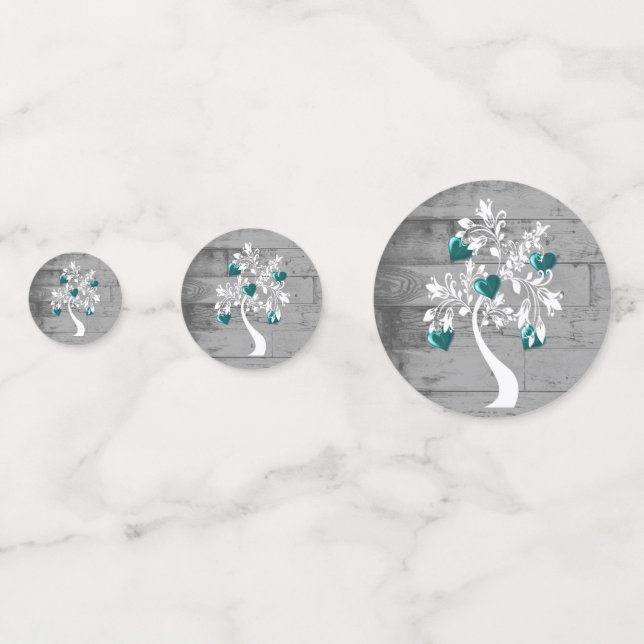 Confettis de table de mariage Arbre de cœurs sarce (Devant)