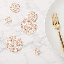 Confettis de table floraux aquarelles fantaisistes